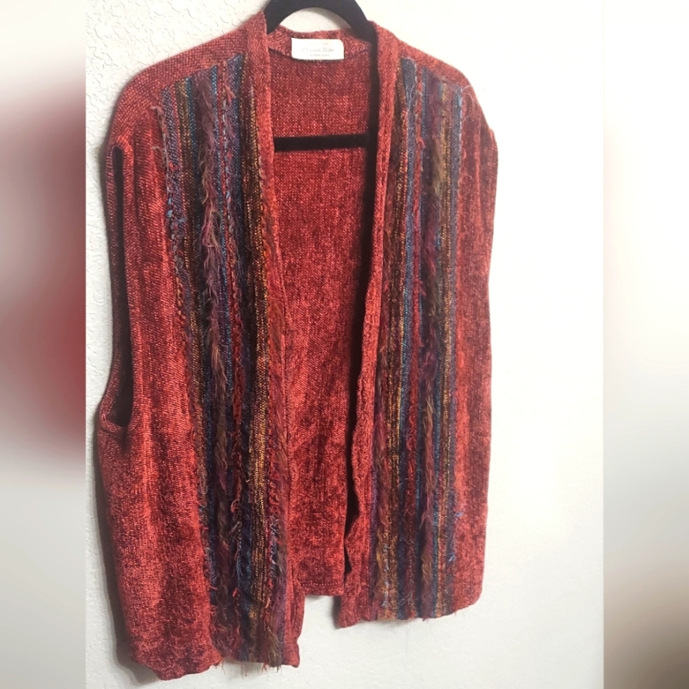 Fiber Artist Elizabeth Walker Art to Wear Handwoven Vest Kimono Sleeveless Top